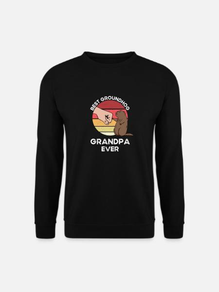 Bester Murmeltier-Opa aller Zeiten Lustiger Jahrgang - Unisex Pullover - Schwarz