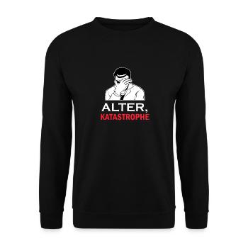 Alter Katastrophe Einmal mit Profis Arbeiten Retro - Unisex Pullover - Schwarz - Vorne - Alina (178cm) & Michal (187cm)