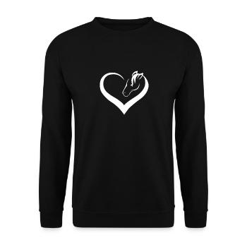 Horse Heart Horses Saying Gift - Unisex Sweatshirt - black - Front - Alina (178cm) & Michal (187cm)