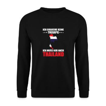 Thailand Thai Bangkok Urlaub Asien Geschenkidee - Unisex Pullover - Schwarz - Vorne - Alina (178cm) & Michal (187cm)