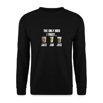 The only men i trust Jack Jim Jose - Unisex Sweatshirt - black - Front - Alina (178cm) & Michal (187cm)