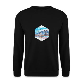 Salzburg known for its Mozartkugeln design - Unisex Sweatshirt - black - Front - Alina (178cm) & Michal (187cm)