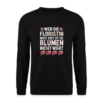 Floristin Geschenk - Unisex Pullover - Schwarz - Vorne - Alina (178cm) & Michal (187cm)