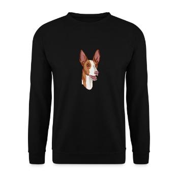 Podenco dog head portrait - Unisex Sweatshirt - black - Front - Alina (178cm) & Michal (187cm)