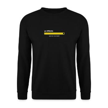 Humour Geek Chargement Je réfléchis Soyez Patient - Sweat-shirt Unisexe - noir - Devant - Alina (178cm) & Michal (187cm)
