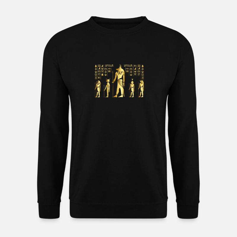 Hiéroglyphes égyptiens Anubis Bastet et Sphinx - Sweat-shirt Unisexe - noir