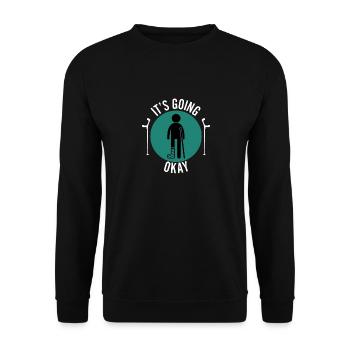 Foot Leg Knee Shin Broken Get well soon - Unisex Sweatshirt - black - Front - Alina (178cm) & Michal (187cm)