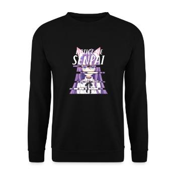 Notice Me Senpai - Japanische Anime - Unisex Pullover - Schwarz - Vorne - Alina (178cm) & Michal (187cm)