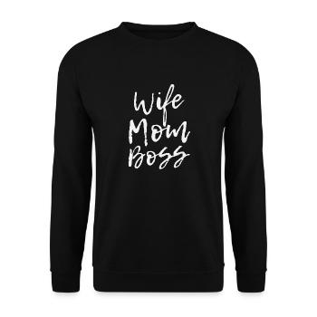 Wife Mom Boss Mama Mothers Day Gift - Unisex Sweatshirt - black - Front - Alina (178cm) & Michal (187cm)