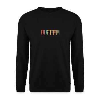 Jeu d’échecs Roi Échecsmatt coureur cadeau - Sweat-shirt Unisexe - noir - Devant - Alina (178cm) & Michal (187cm)