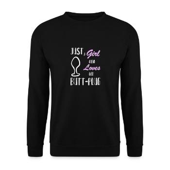 Anal plug butt plug fetish dildo gift idea - Unisex Sweatshirt - black - Front - Alina (178cm) & Michal (187cm)