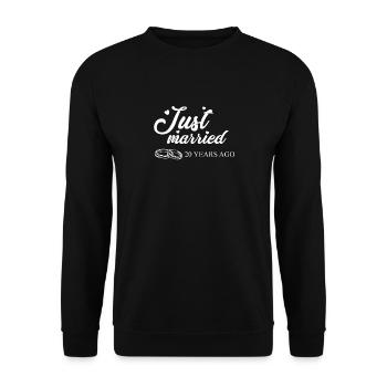 Hochzeitstag Ehe 20 Jahre Jahrestag Geschenkidee - Unisex Pullover - Schwarz - Vorne - Alina (178cm) & Michal (187cm)