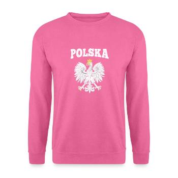 Poland flag eagle Polska fan shirt Polish - Unisex Sweatshirt - pink - Front