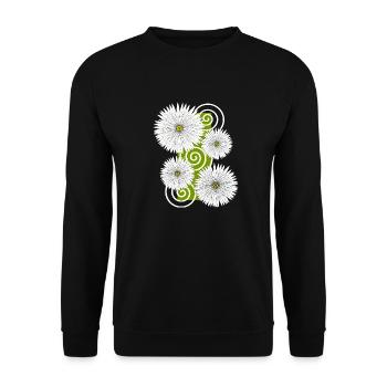 fleurs Marguerites fleurs blanches fleurs jardin printemps - Sweat-shirt Unisexe - noir - Devant - Alina (178cm) & Michal (187cm)