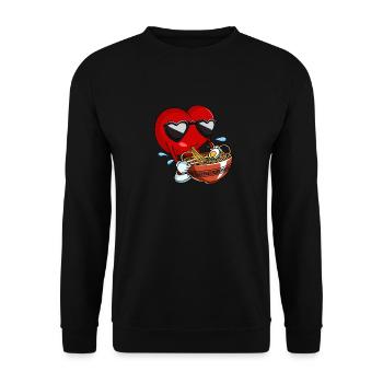 Valentinstag Jungen Ramen Japanisch - Unisex Pullover - Schwarz - Vorne - Alina (178cm) & Michal (187cm)