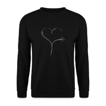Heart partner outfit community outfit for couples - Unisex Sweatshirt - black - Front - Alina (178cm) & Michal (187cm)