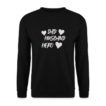 Papa mari héros I modèle de rôle papa mari - Sweat-shirt Unisexe - noir - Devant - Alina (178cm) & Michal (187cm)