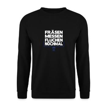 CNC Fräser Zerspanungsmechaniker Programierer - Unisex Pullover - Schwarz - Vorne - Alina (178cm) & Michal (187cm)