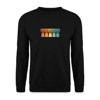 Djembe African Drums Vintage Retro-Stil - Unisex Pullover - Schwarz - Vorne - Alina (178cm) & Michal (187cm)