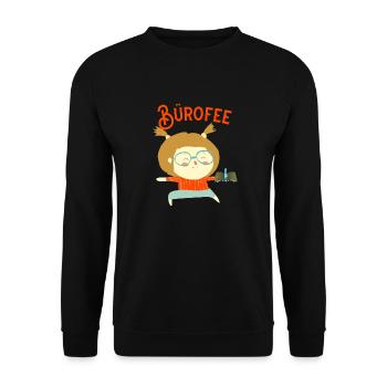 Büürofee Mitarbeiterin Kollegin gute Seele - Unisex Pullover - Schwarz - Vorne - Alina (178cm) & Michal (187cm)