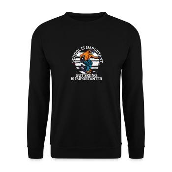 L'éducation est importante Le ski est plus important - le ski - Sweat-shirt Unisexe - noir - Devant - Alina (178cm) & Michal (187cm)