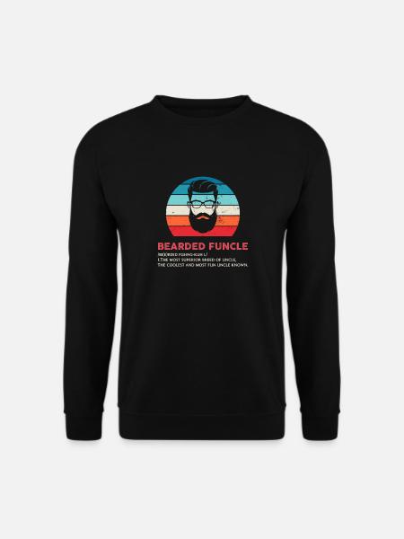 funny bearded funcle Definition Retro - Unisex Sweatshirt - black