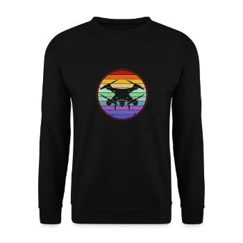 Drohne Retro - Unisex Pullover - Schwarz - Vorne - Alina (178cm) & Michal (187cm)