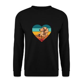 Dackel für Leute, die Dackel mögen - Unisex Pullover - Schwarz - Vorne - Alina (178cm) & Michal (187cm)