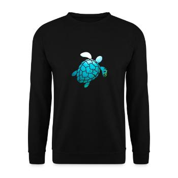 Meeresschildkröte - Unisex Pullover - Schwarz - Vorne - Alina (178cm) & Michal (187cm)