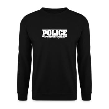 police - Sweat-shirt Unisexe - noir - Devant - Alina (178cm) & Michal (187cm)