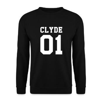 Clyde 01 Valentinstag Partnerlook Partner in Crime - Unisex Pullover - Schwarz - Vorne - Alina (178cm) & Michal (187cm)