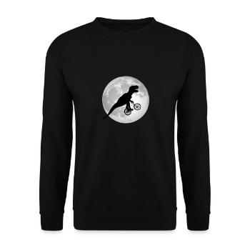 Funny Trex fait du vélo devant la pleine lune - Sweat-shirt Unisexe - noir - Devant - Alina (178cm) & Michal (187cm)