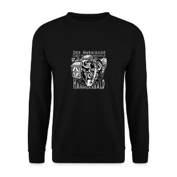 Der nordische Gott der Ungeduld Spaß Hammersbald - Unisex Pullover - Schwarz - Vorne - Alina (178cm) & Michal (187cm)