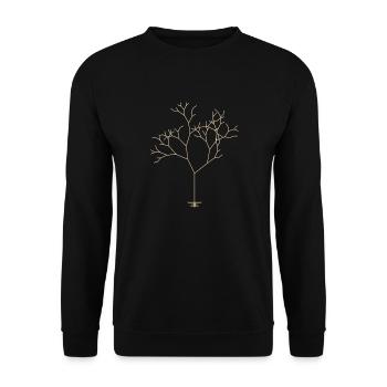 Minimalisme abstrait d'arbre - Sweat-shirt Unisexe - noir - Devant - Alina (178cm) & Michal (187cm)