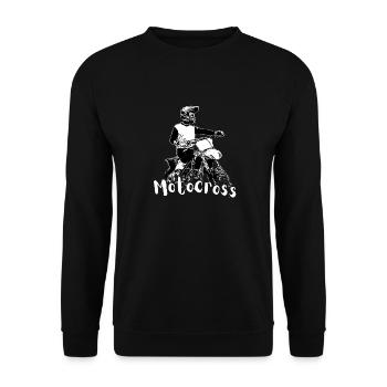 Motocross Design Enduro / Geschenkidee - Unisex Pullover - Schwarz - Vorne - Alina (178cm) & Michal (187cm)