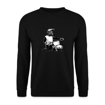 Motocross Design Enduro / Geschenkidee / MX - Unisex Pullover - Schwarz - Vorne - Alina (178cm) & Michal (187cm)