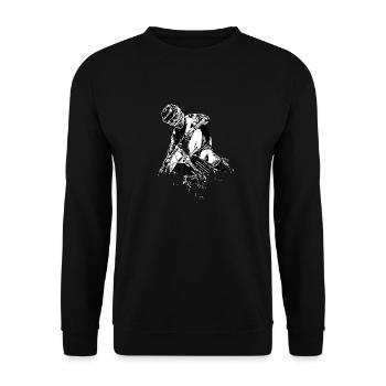 Motocross Design Enduro / Geschenkidee / MX - Unisex Pullover - Schwarz - Vorne - Alina (178cm) & Michal (187cm)