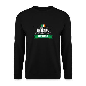 Voyage et vacances en Irlande - Je n'ai pas besoin de thérapie Irla - Sweat-shirt Unisexe - noir - Devant - Alina (178cm) & Michal (187cm)
