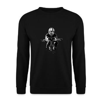 Mountain Biker / MTB Downhill Fahrrad geschenk - Unisex Pullover - Schwarz - Vorne - Alina (178cm) & Michal (187cm)