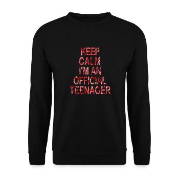 Fille adolescente garder calme anniversaire officiel 13e - Sweat-shirt Unisexe - noir - Devant - Alina (178cm) & Michal (187cm)