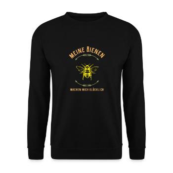 Imker meine Bienen machen mich glücklich Honig - Unisex Pullover - Schwarz - Vorne - Alina (178cm) & Michal (187cm)