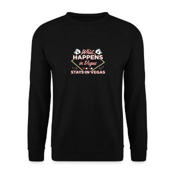 Was passiert in Vegas bleibt in Las Vegas Souvenir - Unisex Pullover - Schwarz - Vorne - Alina (178cm) & Michal (187cm)