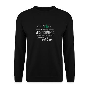 Westerwald Pfalz Wandern Koblenz Geschenkidee - Unisex Pullover - Schwarz - Vorne - Alina (178cm) & Michal (187cm)