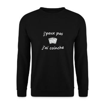jeu de carte jeux de carte jeu de belote coinche - Sweat-shirt Unisexe - noir - Devant - Alina (178cm) & Michal (187cm)