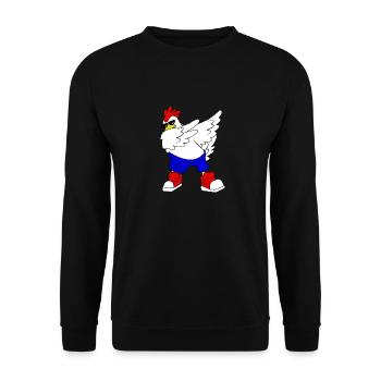 Dabbing poulet Dab danse paysan drôle cadeau - Sweat-shirt Unisexe - noir - Devant - Alina (178cm) & Michal (187cm)