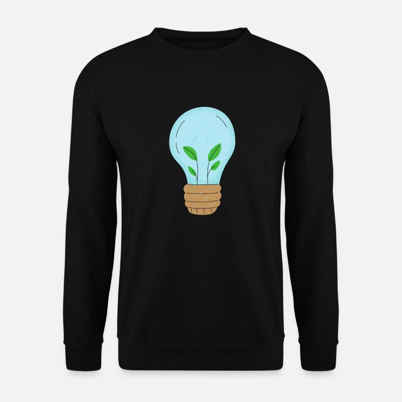 Light bulb with plants - Earth day - Sweat-shirt Unisexe - noir