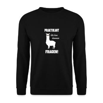 Praktikant Praktikantin Ausbildung Lehrling - Unisex Pullover - Schwarz - Vorne - Alina (178cm) & Michal (187cm)
