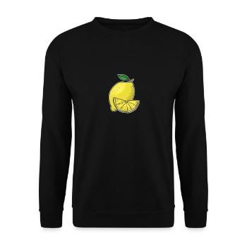 Lemon Hand gezeichnete Früchte Sommer - Unisex Pullover - Schwarz - Vorne - Alina (178cm) & Michal (187cm)