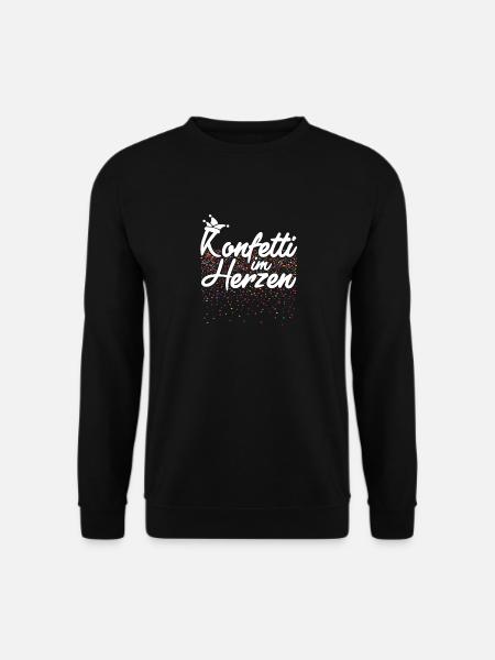 Konfetti im Herzen Fasching Karneval Konfetti - Unisex Pullover - Schwarz