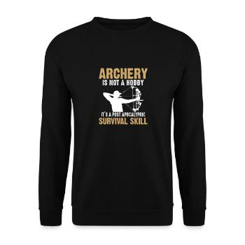 Archery archer funny saying - Unisex Sweatshirt - black - Front - Alina (178cm) & Michal (187cm)